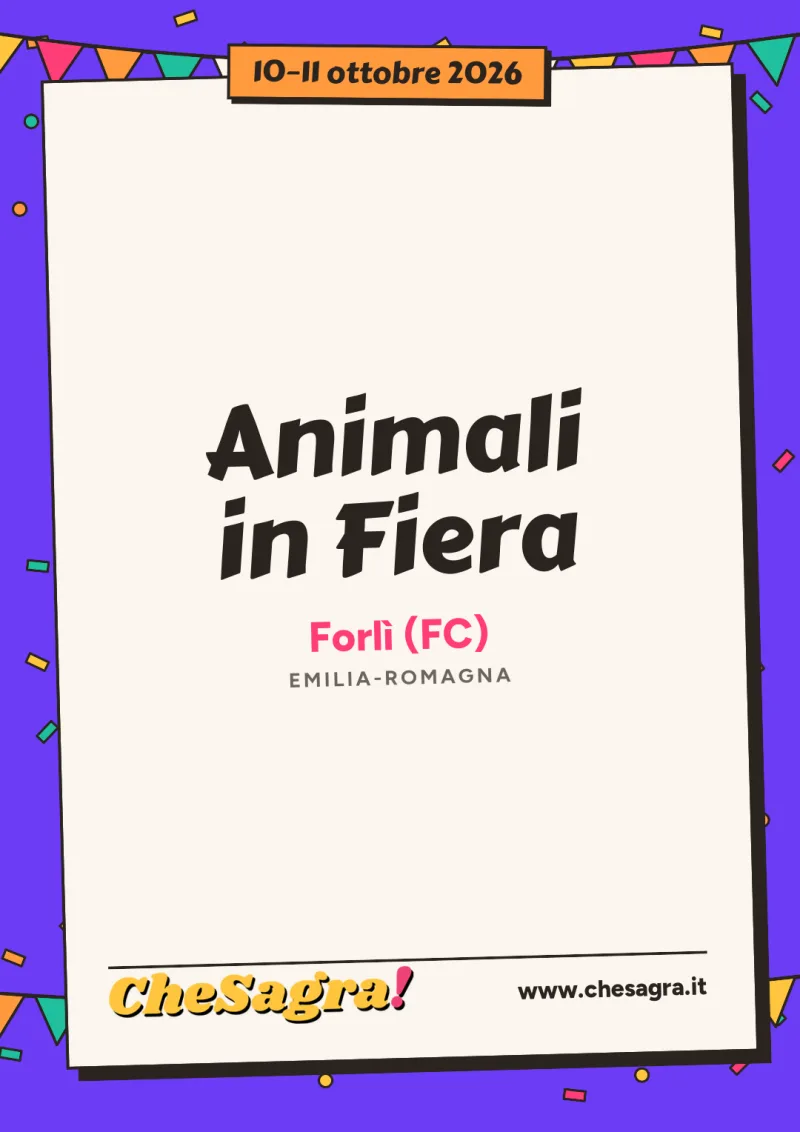 Animali in Fiera a Forlì, 10–11 ottobre 2026