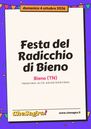 Festa del Radicchio di Bieno a Bieno, 4 ottobre 2026