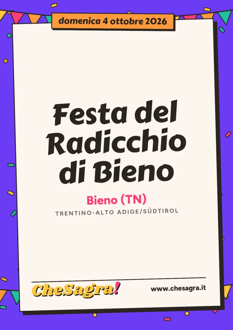 Festa del Radicchio di Bieno a Bieno, 4 ottobre 2026
