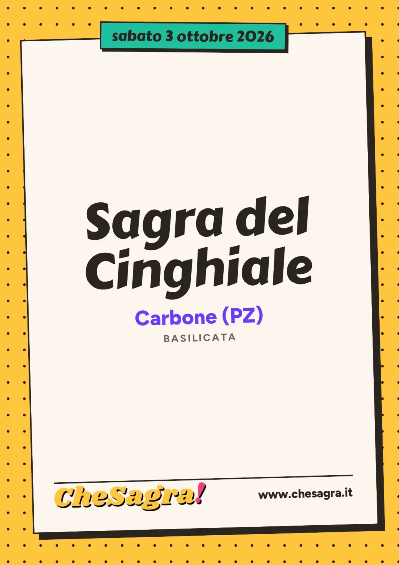 Sagra del Cinghiale a Carbone, 3 ottobre 2026