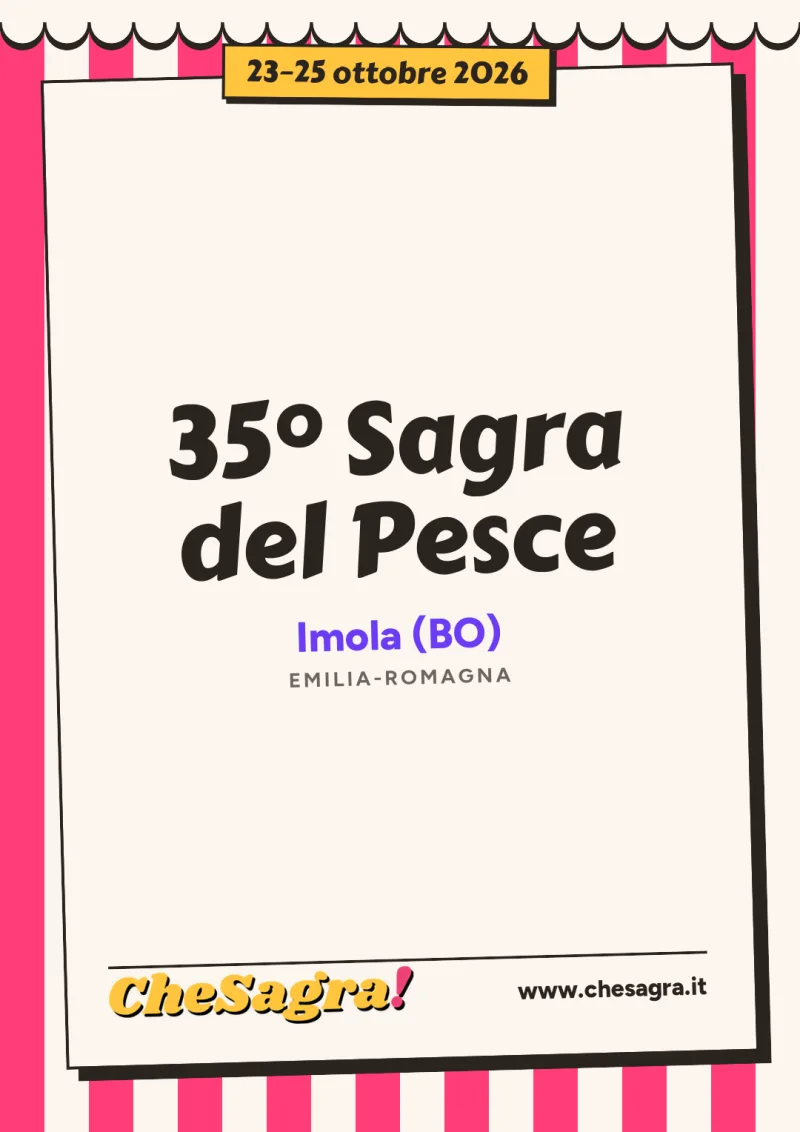 35° Sagra del Pesce a Imola, 23–25 ottobre 2026