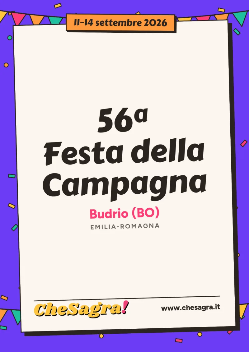 56ª Festa della Campagna a Budrio, 11–14 settembre 2026
