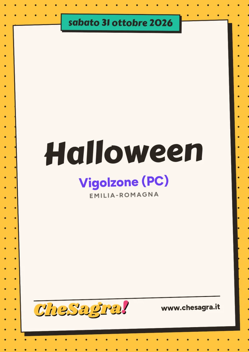 Halloween a Vigolzone, 31 ottobre 2026