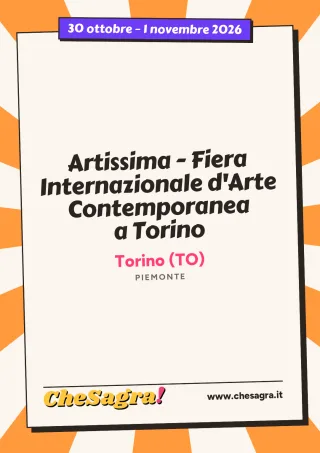 Artissima - Fiera Internazionale d'Arte Contemporanea a Torino a Torino, 30 ottobre – 1 novembre 2026