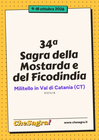 34ª Sagra della Mostarda e del Ficodindia a Militello in Val di Catania, 9–18 ottobre 2026