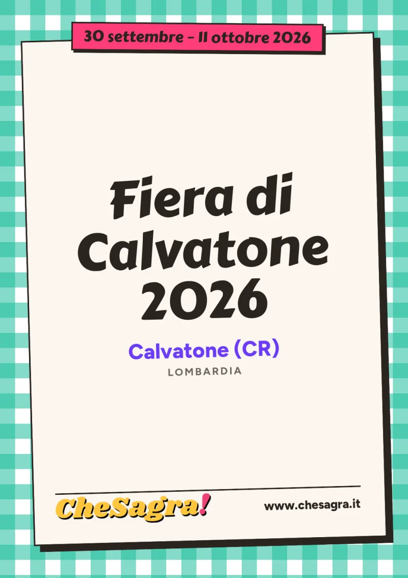 Fiera di Calvatone 2026 a Calvatone, 30 settembre – 11 ottobre 2026