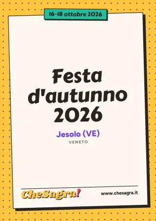 Festa d'autunno 2026 a Jesolo, 16–18 ottobre 2026