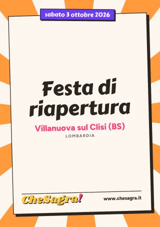 Festa di riapertura a Villanuova sul Clisi, 3 ottobre 2026