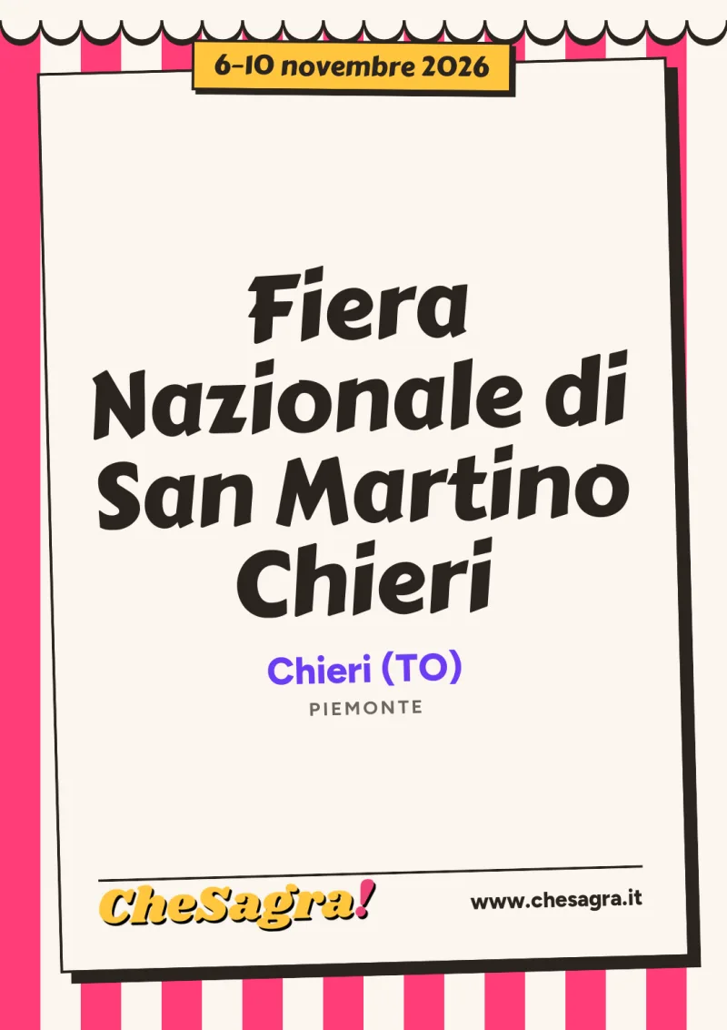 Fiera Nazionale di San Martino Chieri a Chieri, 6–10 novembre 2026