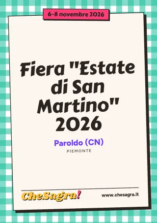 Fiera "Estate di San Martino" 2026 a Paroldo, 6–8 novembre 2026