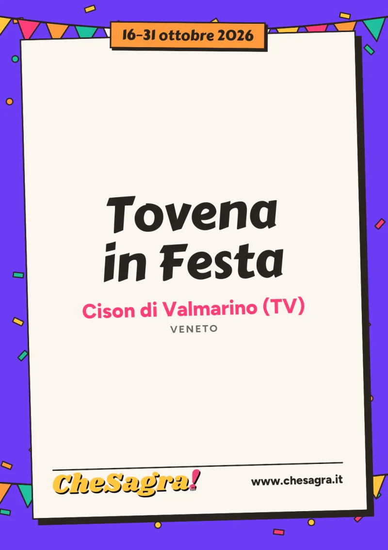 Tovena in Festa a Cison di Valmarino, 16–31 ottobre 2026