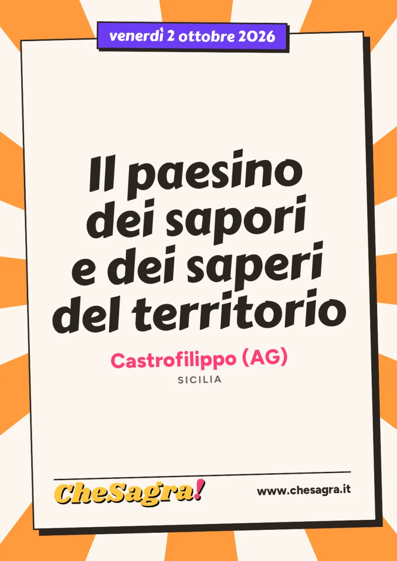 Il paesino dei sapori e dei saperi del territorio a Castrofilippo, 2 ottobre 2026