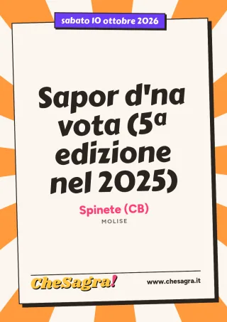 Sapor d'na vota (5ª edizione nel 2025) a Spinete, 10 ottobre 2026