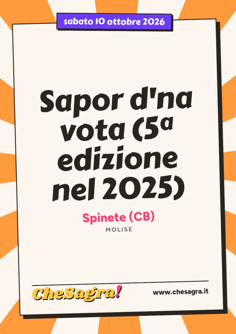 Sapor d'na vota (5ª edizione nel 2025) a Spinete, 10 ottobre 2026