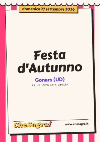 Festa d'Autunno a Gonars, 27 settembre 2026
