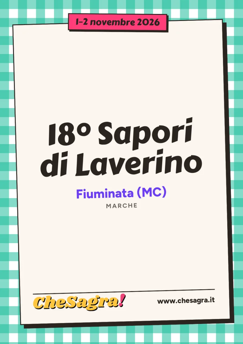 18° Sapori di Laverino a Fiuminata, 1–2 novembre 2026