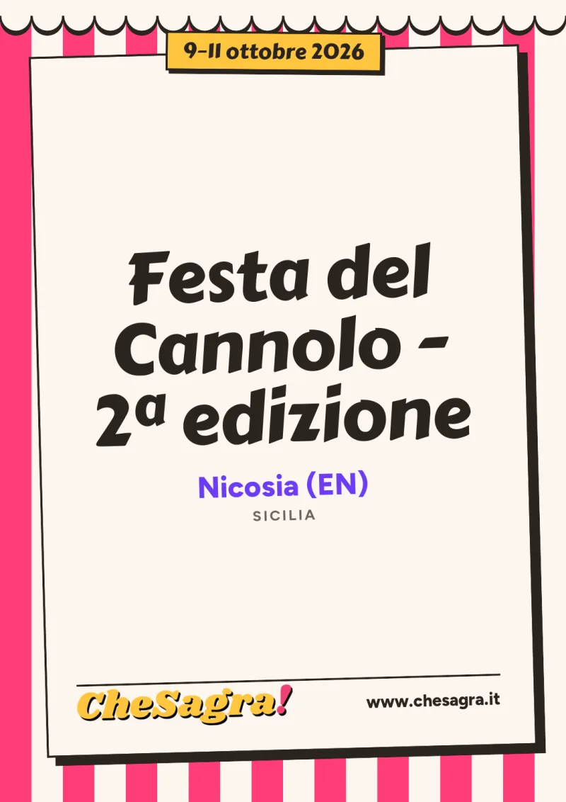 Festa del Cannolo - 2ª edizione a Nicosia, 9–11 ottobre 2026