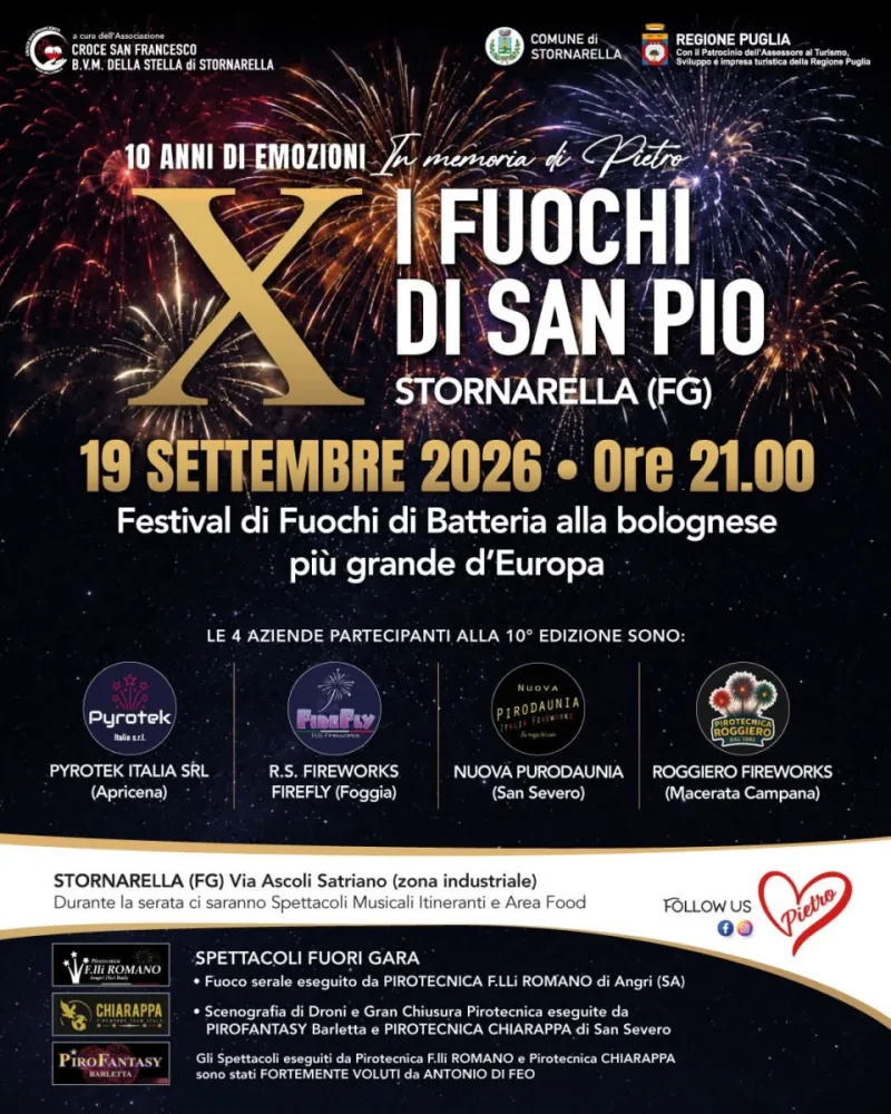 Volantino della I Fuochi di San Pio