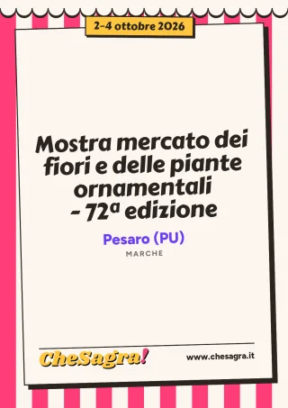 Mostra mercato dei fiori e delle piante ornamentali - 72ª edizione a Pesaro, 2–4 ottobre 2026