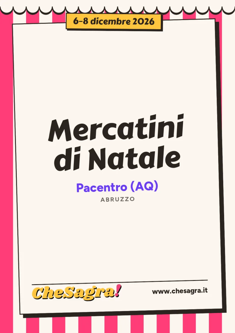 Mercatini di Natale a Pacentro, 6–8 dicembre 2026