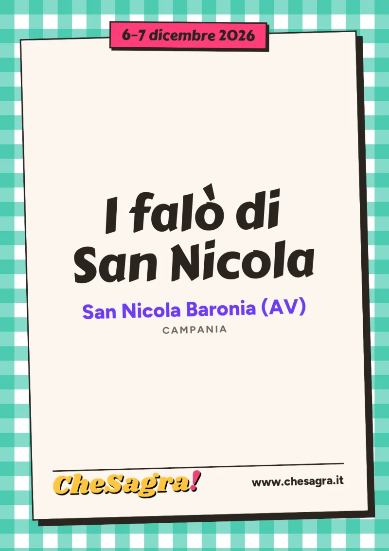 I falò di San Nicola a San Nicola Baronia, 6–7 dicembre 2026
