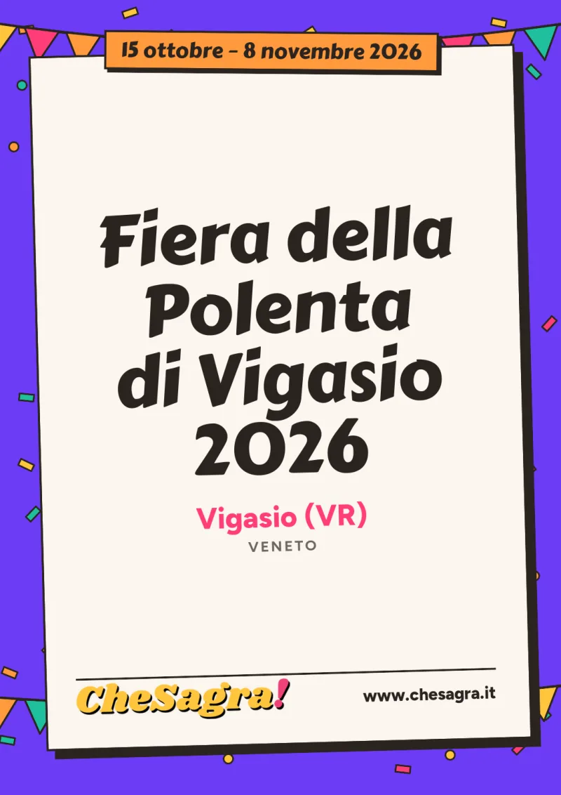 Fiera della Polenta di Vigasio 2026 a Vigasio, 15 ottobre – 8 novembre 2026