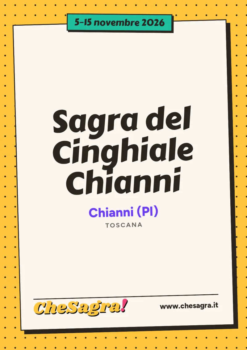 Sagra del Cinghiale Chianni a Chianni, 5–15 novembre 2026