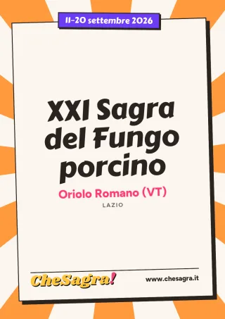 XXI Sagra del Fungo porcino a Oriolo Romano, 11–20 settembre 2026