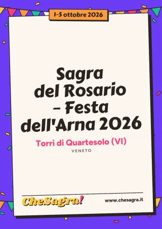 Sagra del Rosario – Festa dell'Arna 2026 a Torri di Quartesolo, 1–5 ottobre 2026