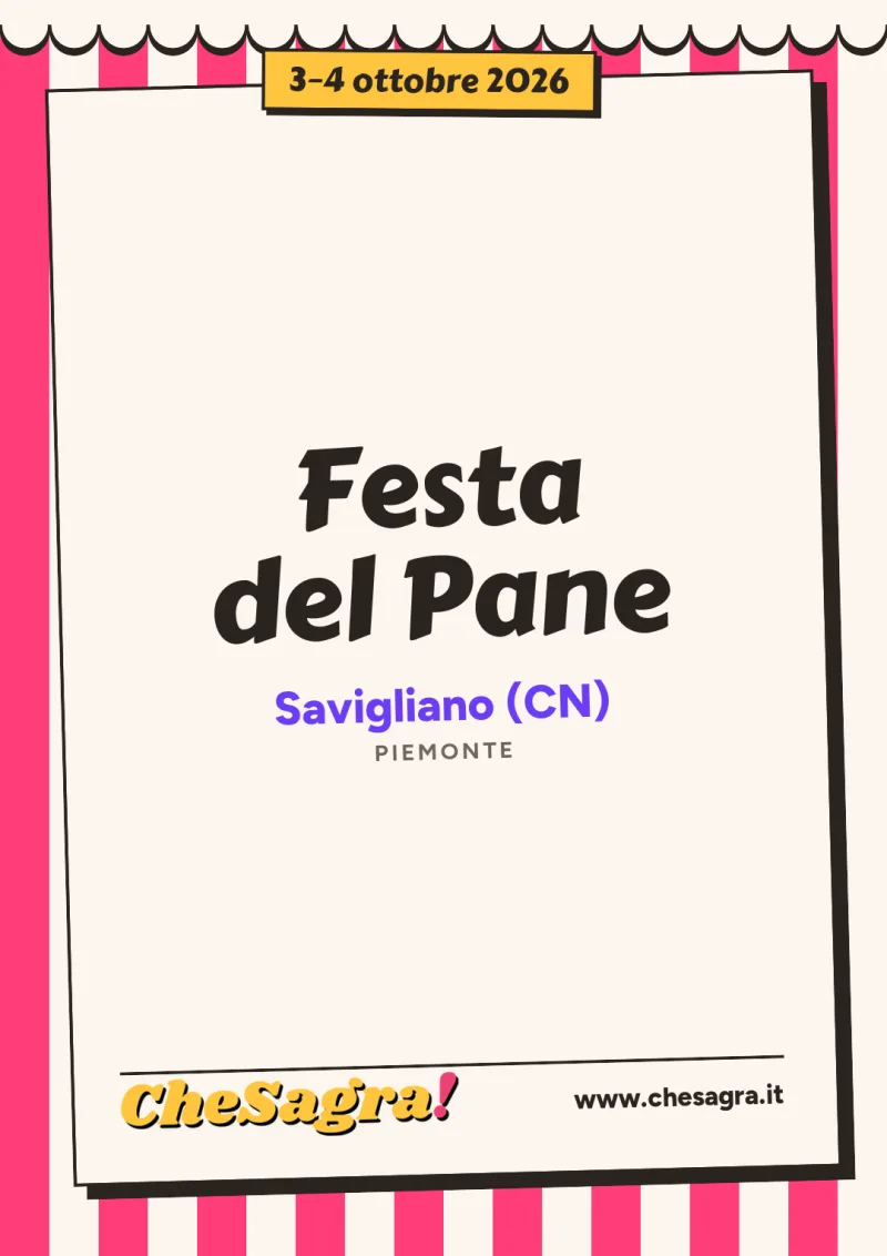 Festa del Pane a Savigliano, 3–4 ottobre 2026