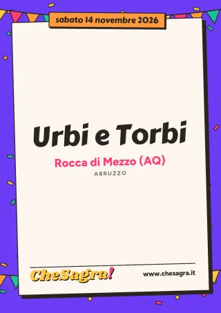 Urbi e Torbi a Rocca di Mezzo, 14 novembre 2026