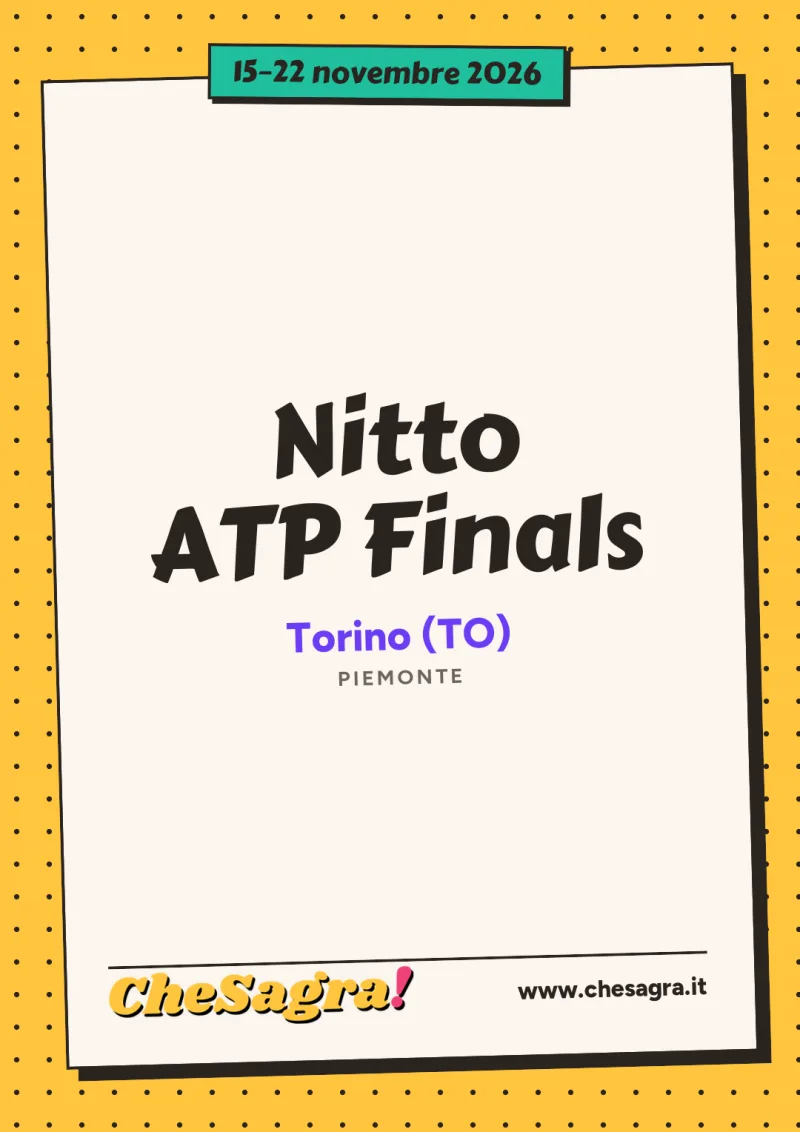Nitto ATP Finals a Torino, 15–22 novembre 2026