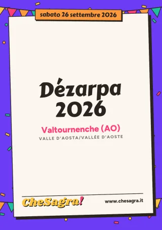 Dézarpa 2026 a Valtournenche, 26 settembre 2026