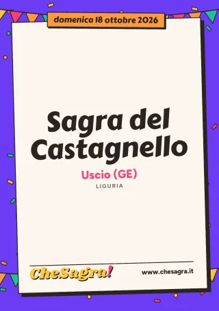 Sagra del Castagnello a Uscio, 18 ottobre 2026