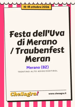 Festa dell'Uva di Merano / Traubenfest Meran a Merano, 16–18 ottobre 2026