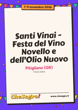 Santi Vinai - Festa del Vino Novello e dell'Olio Nuovo a Pitigliano, 7–9 novembre 2026