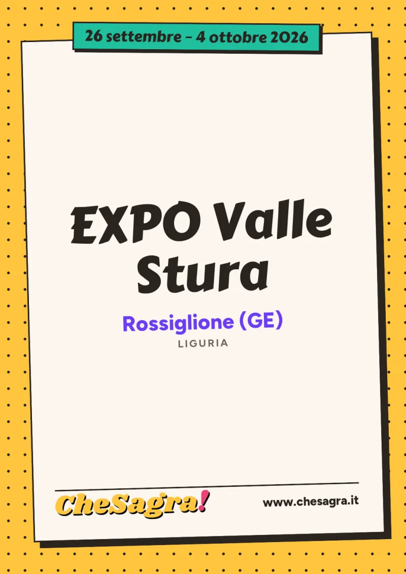 EXPO Valle Stura a Rossiglione, 26 settembre – 4 ottobre 2026