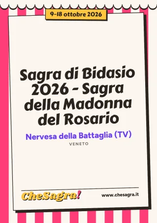 Sagra di Bidasio 2026 - Sagra della Madonna del Rosario a Nervesa della Battaglia, 9–18 ottobre 2026