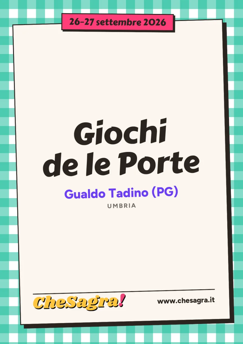 Giochi de le Porte a Gualdo Tadino, 26–27 settembre 2026