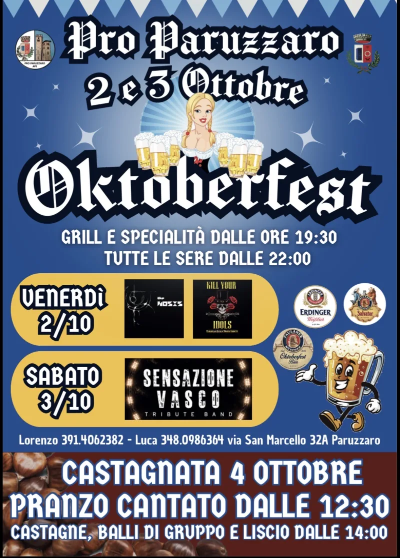 Volantino della Oktoberfest paruzzaro 2026