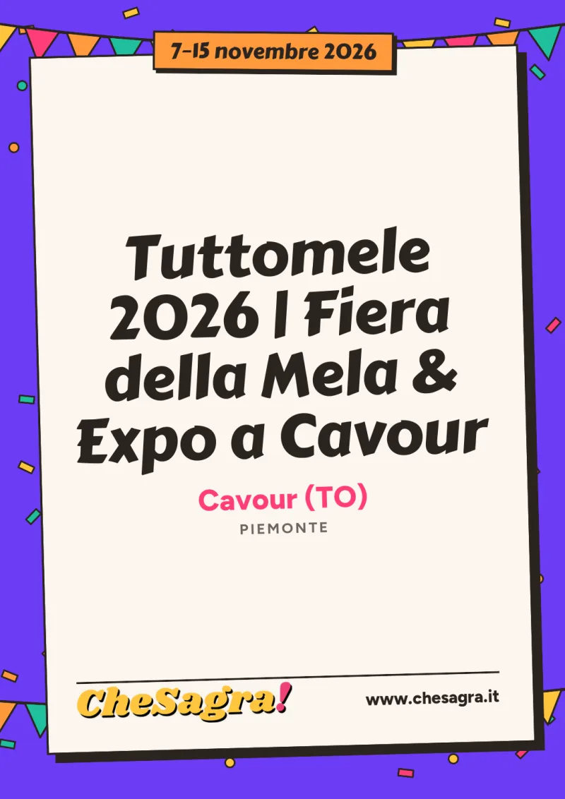 Tuttomele 2026 | Fiera della Mela & Expo a Cavour a Cavour, 7–15 novembre 2026