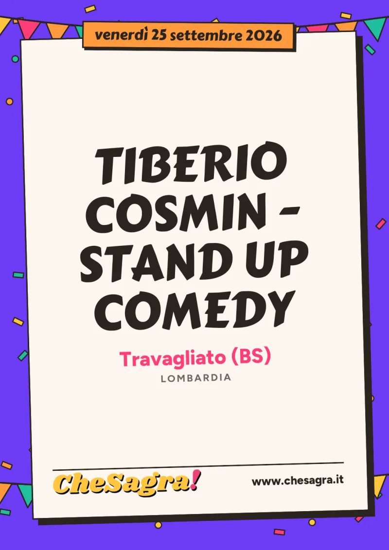 TIBERIO COSMIN - STAND UP COMEDY a Travagliato, 25 settembre 2026