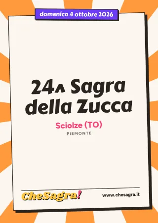 24^ Sagra della Zucca a Sciolze, 4 ottobre 2026