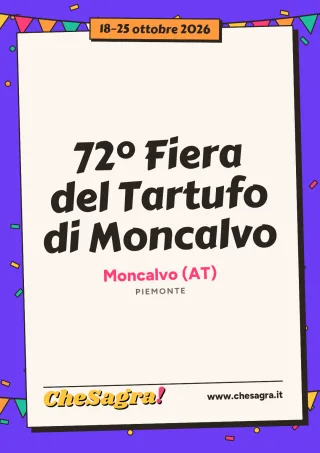 72° Fiera del Tartufo di Moncalvo a Moncalvo, 18–25 ottobre 2026