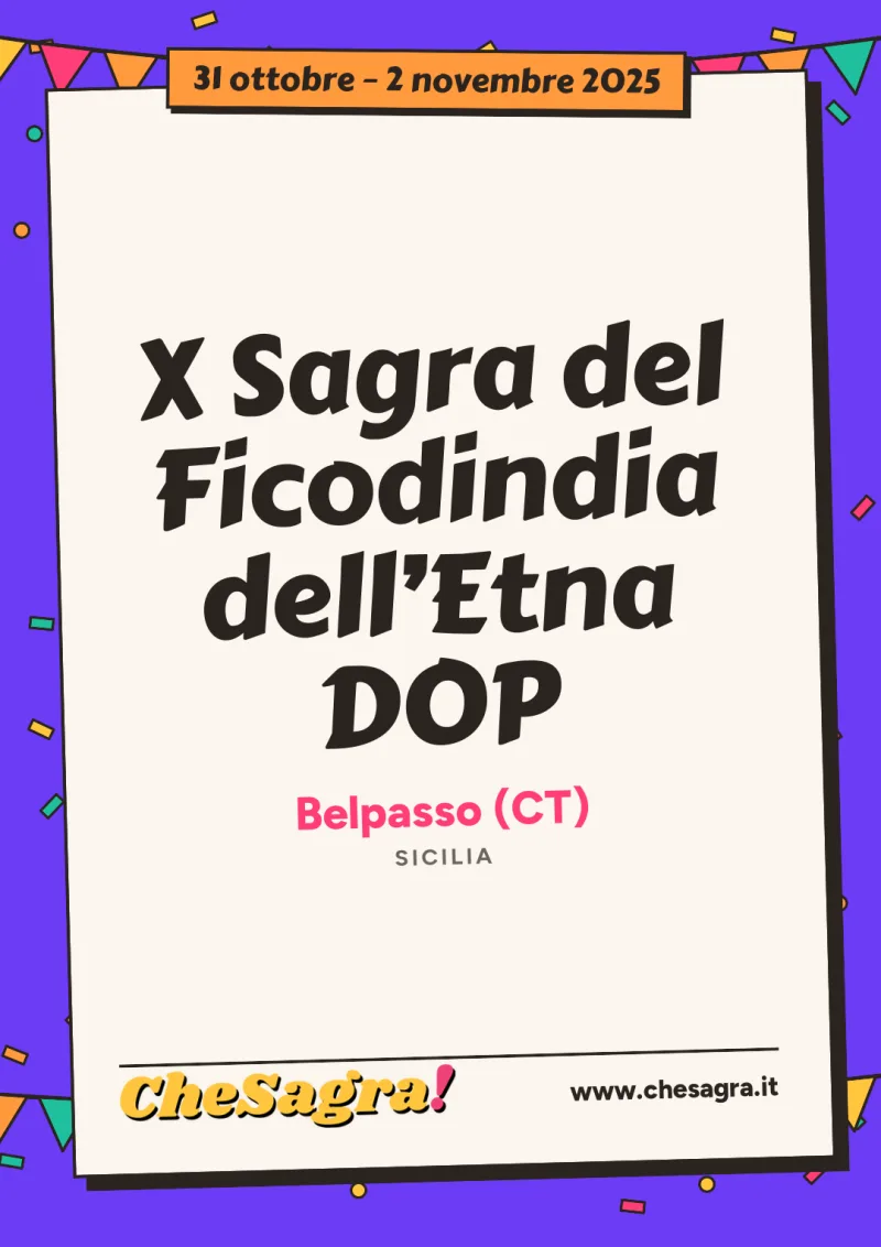 X Sagra del Ficodindia dell’Etna DOP a Belpasso, 31 ottobre – 2 novembre 2025