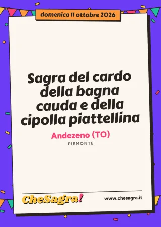 Sagra del cardo della bagna cauda e della cipolla piattellina a Andezeno, 11 ottobre 2026