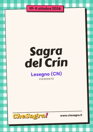 Sagra del Crin a Lesegno, 10–11 ottobre 2026