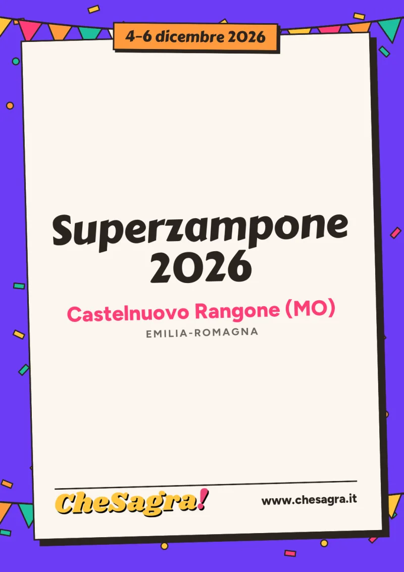 Superzampone 2026 a Castelnuovo Rangone, 4–6 dicembre 2026