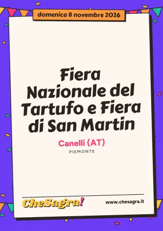 Fiera Nazionale del Tartufo e Fiera di San Martin a Canelli, 8 novembre 2026