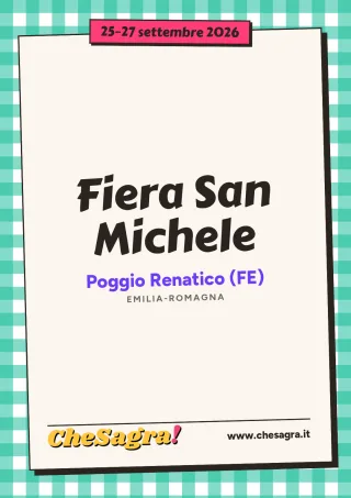 Fiera San Michele a Poggio Renatico, 25–27 settembre 2026